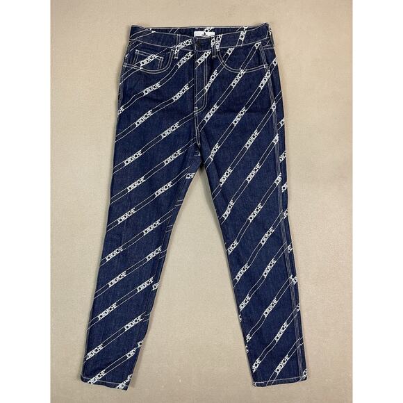 Jordache Denim - Jordache Jeans Womens 28 Blue Vintage Crop Diagonal Logo Casual‎ Denim Adult